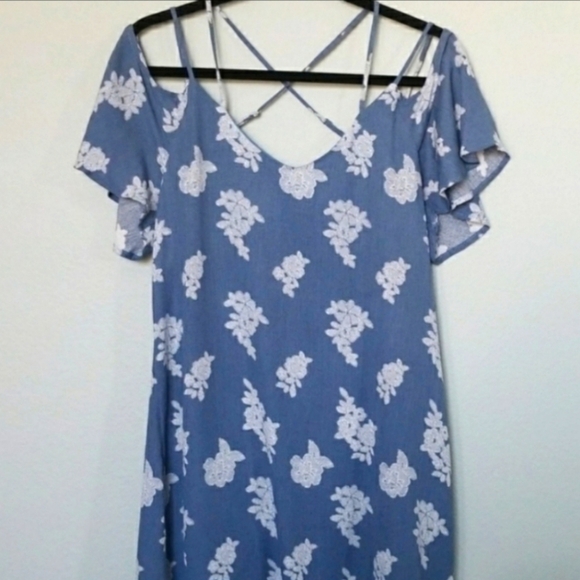 Lulu's Girly Summer floral cold shoulder mini dress NWT medium - Picture 1 of 9